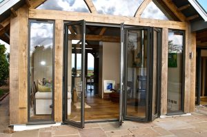 Black aluminium bifold doors