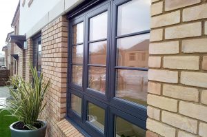 Black flush sash uPVC window