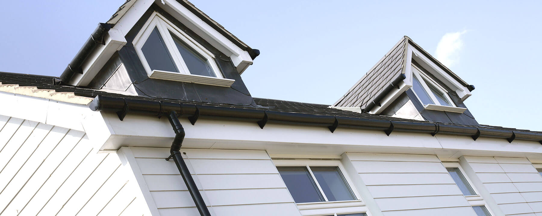 Black uPVC guttering