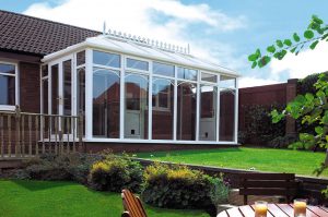 Double hipped uPVC conservatory