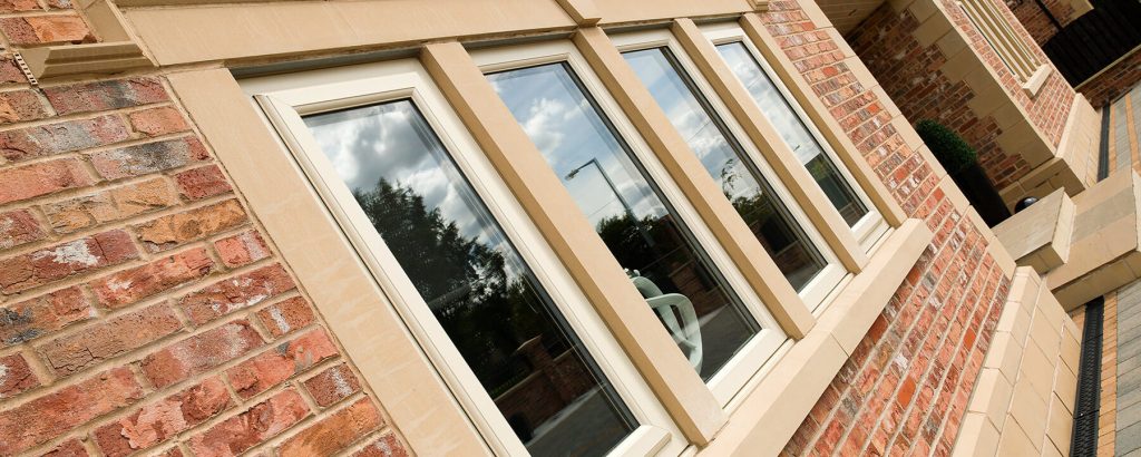 Glazed cream casement windows