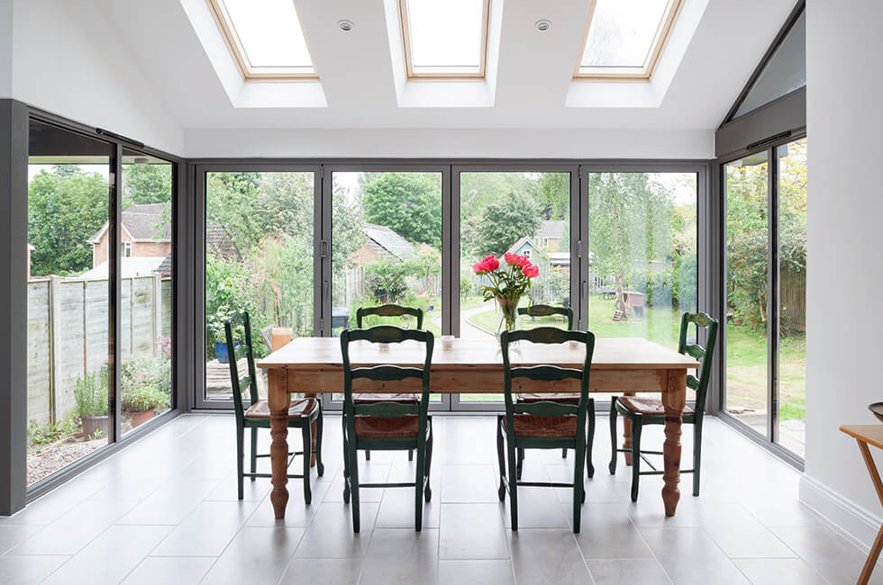 Grey bifold door interior