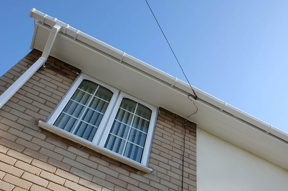 White guttering and fascias