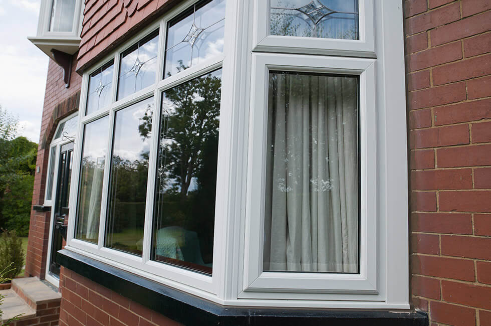 White uPVC bay window