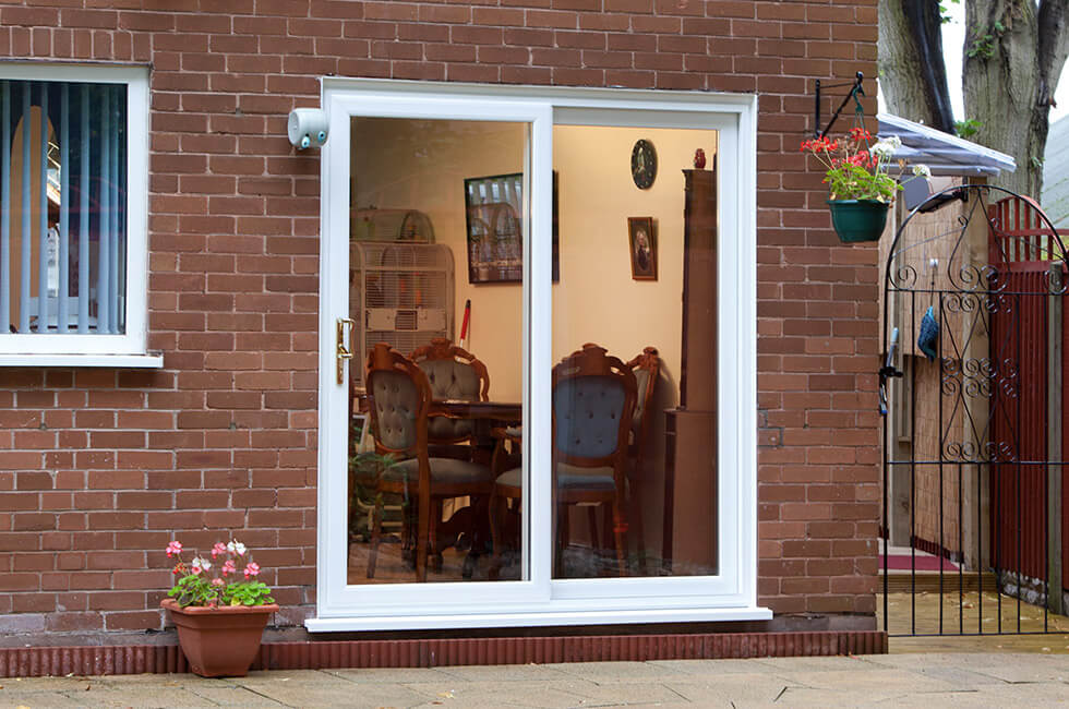 White uPVC sliding patio doors