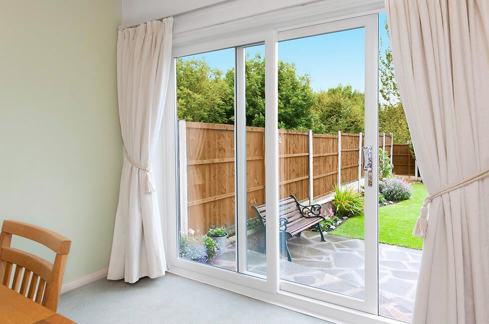 White uPVC patio sliding door